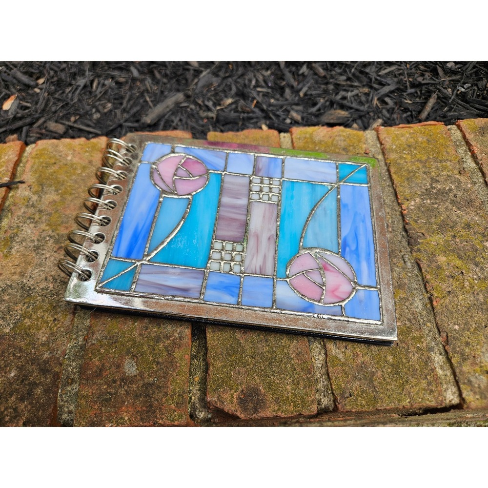 Past Times Mackintosh-Style Glascow Rose Stained Glass Cover Photo Album, READ